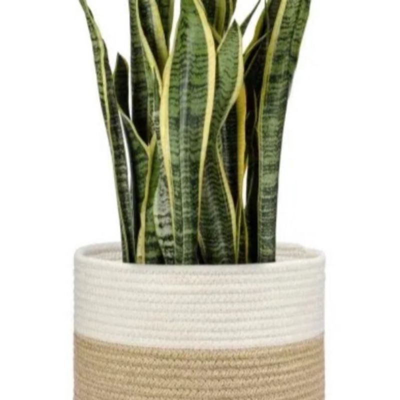 Woven Cotton Rope Basket - for Blankets, Toys, Towels, Clothes, Potted Plants