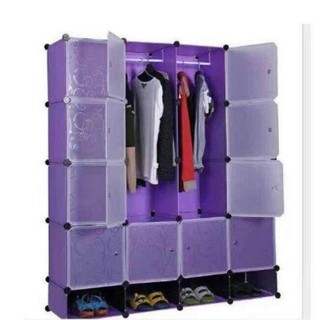 GSDPK-HIgh quality 16 Cubes Doors DIY Storage Cabinet with Bottom Shoe Rack #3