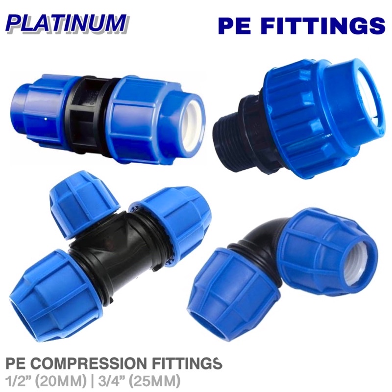 PE Compression Fittings | Pressure Fittings for HDPE Pipes | Elbow Tee