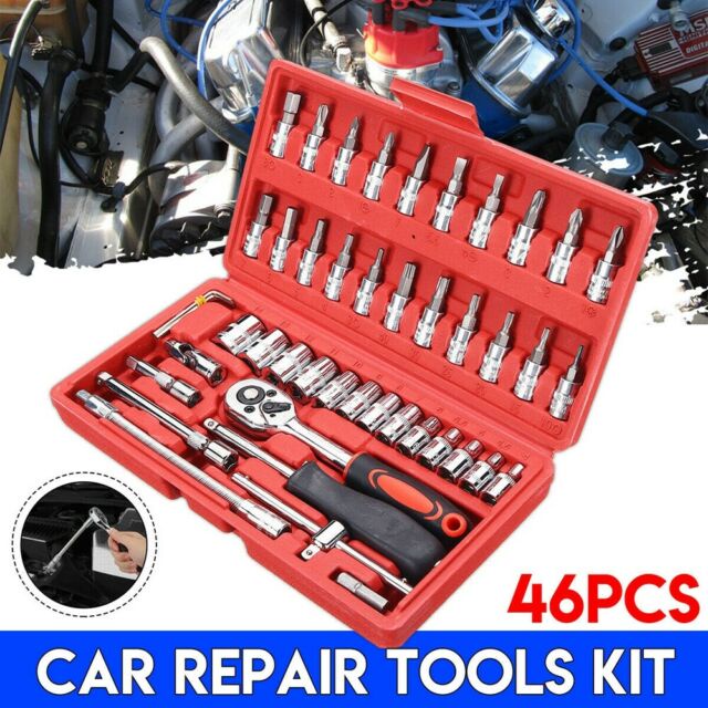 46 Pcs Car Repair Multi-Purpose Wrenches Socket Combination Tool Set ...