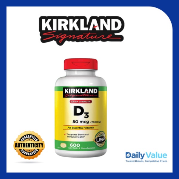 Kirkland Vitamin D3, 2000 iu, 600 softgels 2024 EXPIRY Shopee Philippines