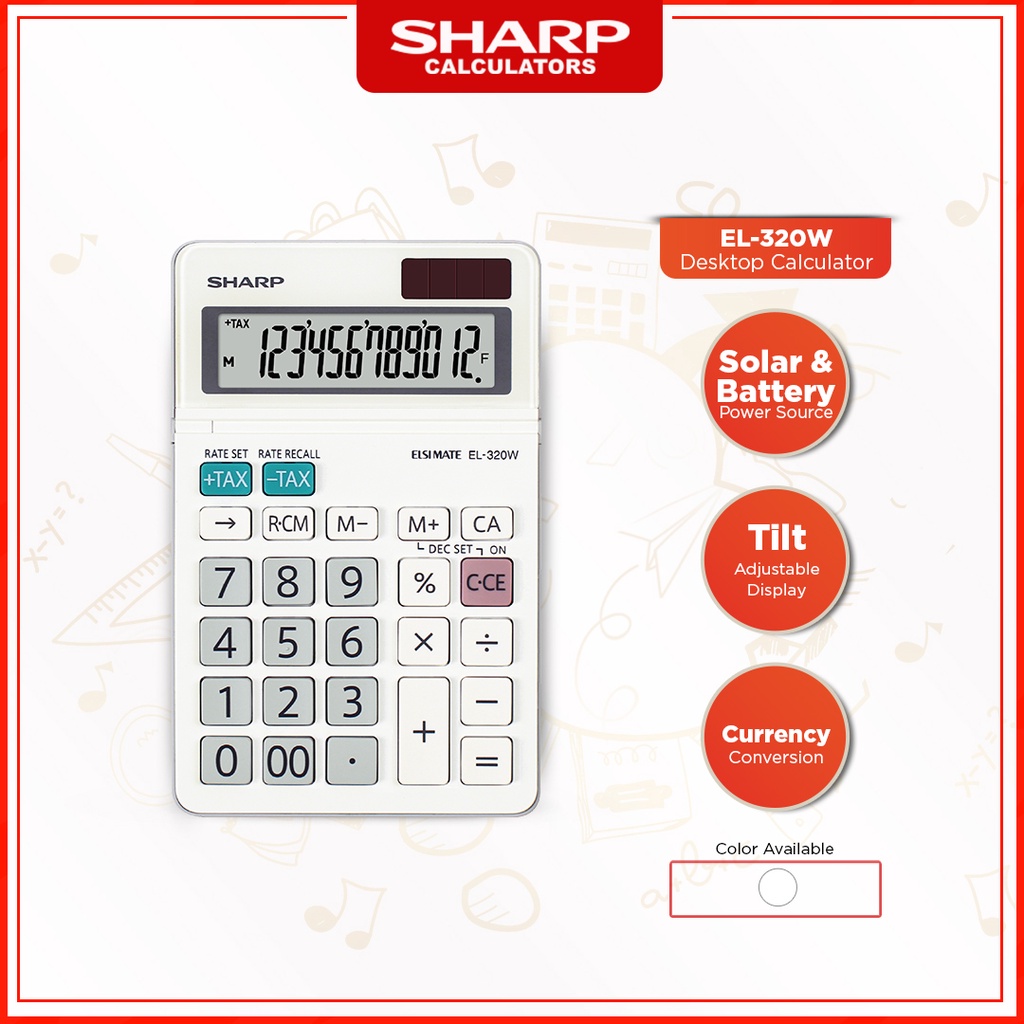 Sharp Calculators EL320W 10 Digit and Tilt Display SemiDesktop