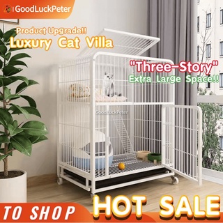 Large Space  Cat Cage Cat House Cat Villa (2/3-Story)  with toilet integrated Cat House Pet cage