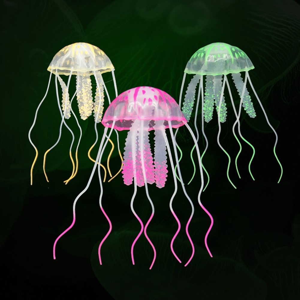Glowing Luminous Artificial Jellyfish Aquarium Decor Fish Tank Ornament #6