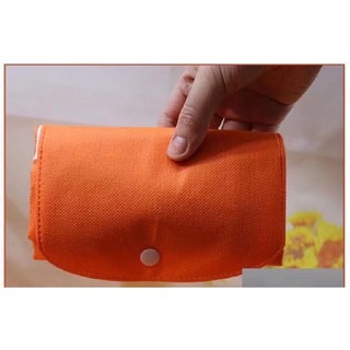 Foldable Eco Bag With Button Horizontal Shopping  Shoulder Tote Handbag Reusable Non-woven Packaging #6