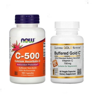 Non-Acidic Vitamin C, Now Foods and California Gold Nutrition, 500mg or 750mg