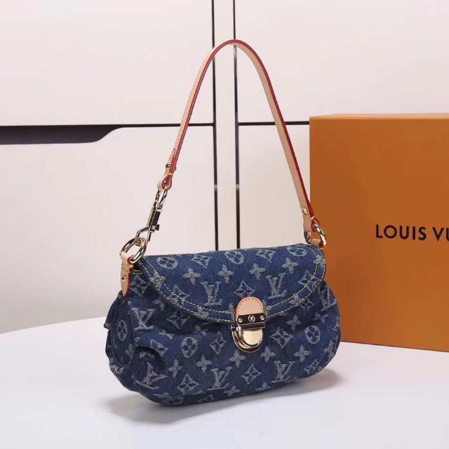 louis vuitton pleaty denim bag