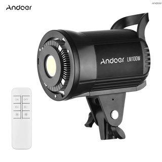 Andoer LM100W Portable LED Photography Fill Light 100W Studio Video Light 5500K Dimmable Bowens Mount Continuous Light with Remote Control for Product Portrait Wedding Photo