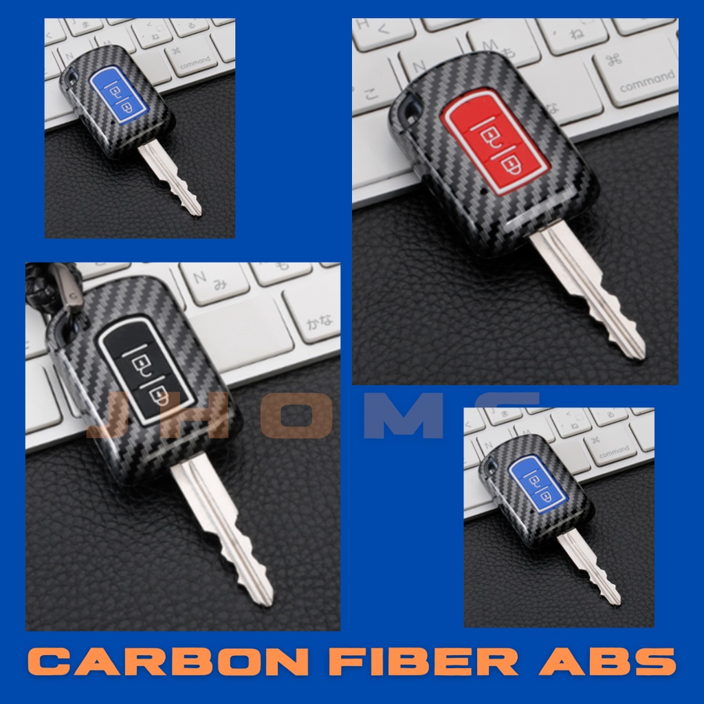 Carbon ABS Silicone Car Key Cover for Mitsubishi Xpander GLX, Montero