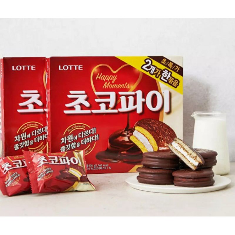 Lotte Choco Pie 1Pack 12pcs x 28g KOREAN SNACK Lotte Choco Pie 1Pack 12pcs x 28g KOREAN SNACK