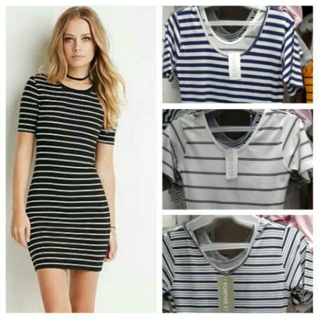 forever 21 striped bodycon dress