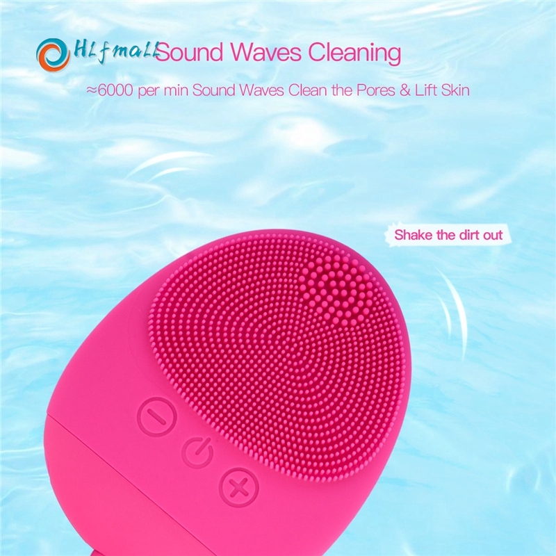 Mini Electric Face Cleaning Brush Pore Cleanser Silicone Facial Massager Brush Waterproof Sonic Skin Scrubber