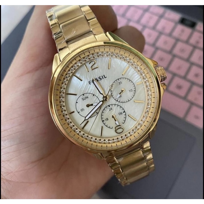 fossil women's watch with stones