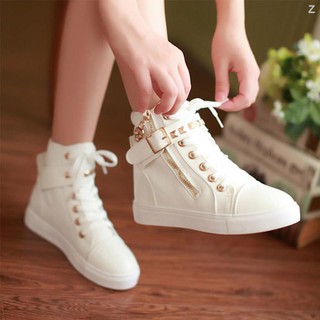 Women S Shoes Student High Top Canvas Shoes Female New Shoes Korean Version Of Casual High Shoes White Cloth Shoes Shopee Philippines