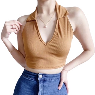 polo crop top sleeveless