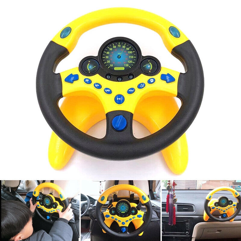 Copilot Toy Steering Wheel With Lights Music Driving Wheel For Kids