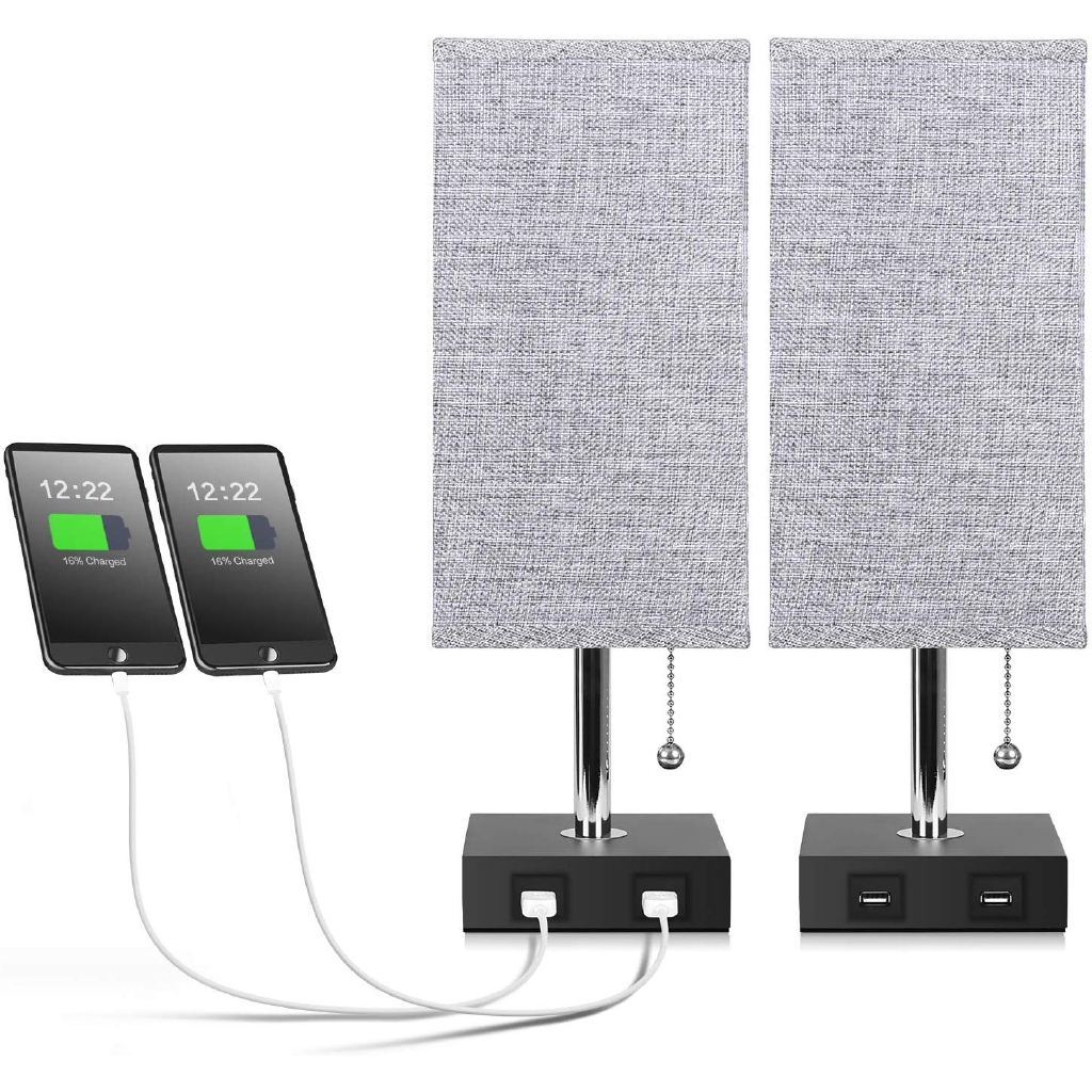 bedside table lamps with usb ports