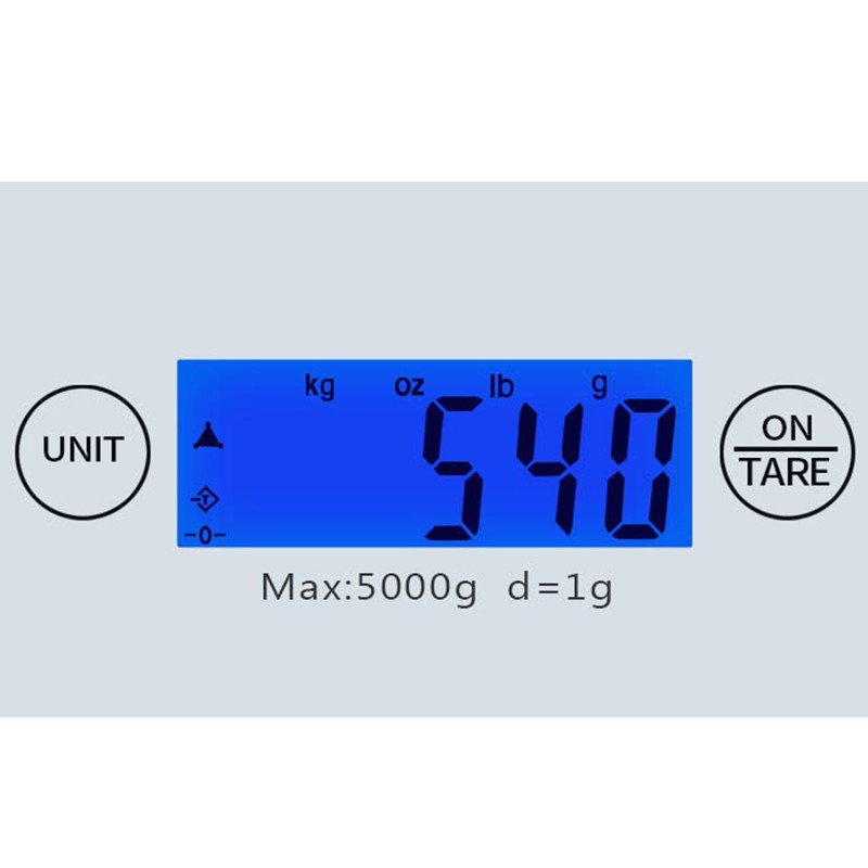 5Kg Household Mini Portable Digital PressControl Food Weighing LCD Screen Glass Kitchen Scale ,White