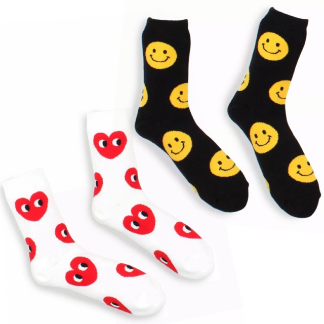 cdg heart socks