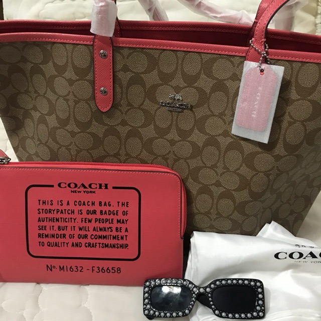 coach pink reversible tote