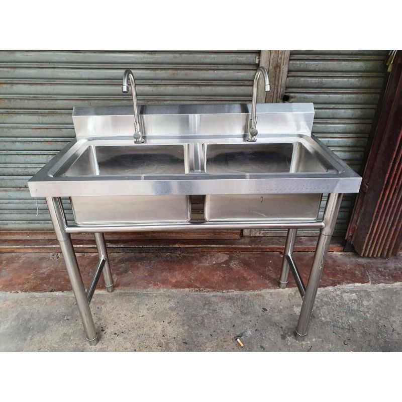 Portable Kitchen Sink with Stand Double Tub Stainless Steel Shopee Philippines
