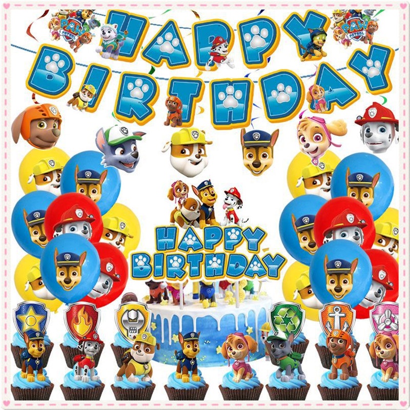 Paw Patrol Characters Theme Birthday Party Needs Decorative Supplies | Shopee Philippines