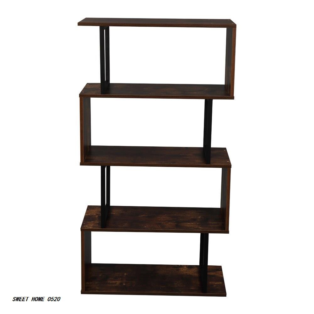 4 Tier Industrial Easy Assembly Metal, Easy To Assemble Bookcase