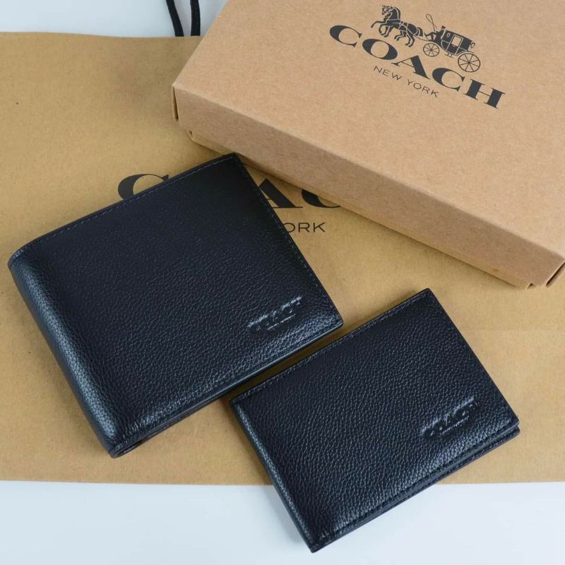 COACH COMPACT ID WALLET IN SPORT CALF LEATHER (COACH F74991) Shopee