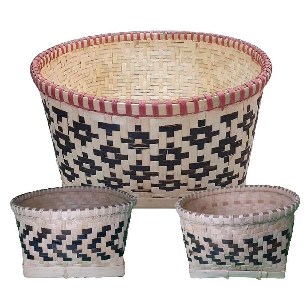 VIGAN Ilocos Sur Native Woven Bamboo Labba Bilao Plant Holder Planter