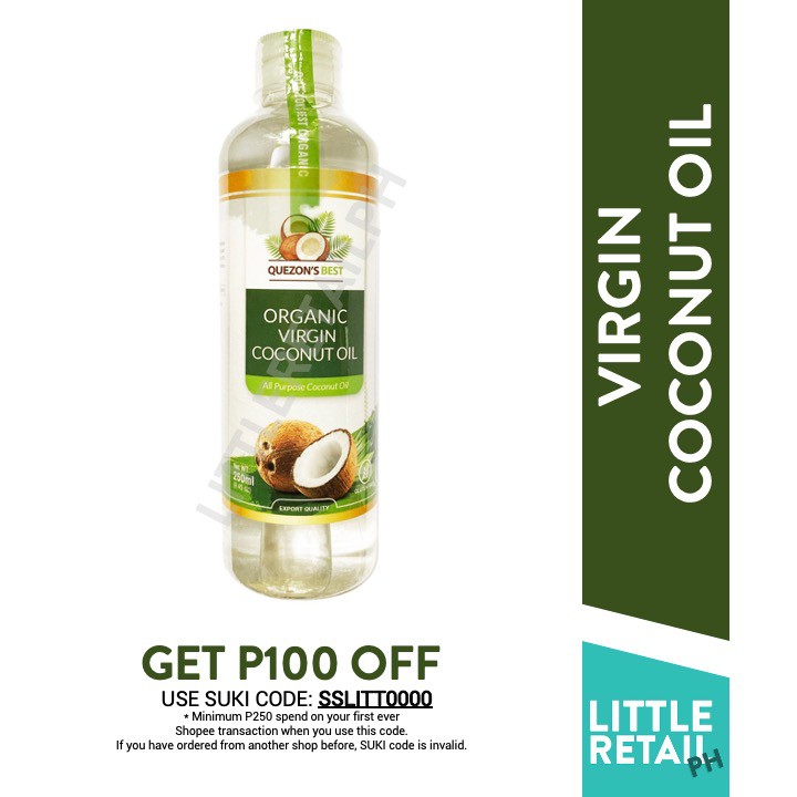 Quezon's Best Organic Virgin Coconut Oil 250mL for Keto and Low Carb