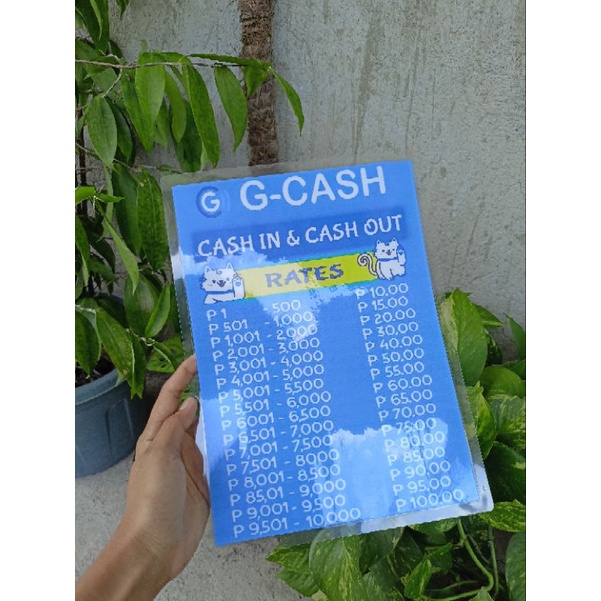 Laminated Gcash Ratecash In And Cash Out Laminated A4size Shopee Philippines 8104