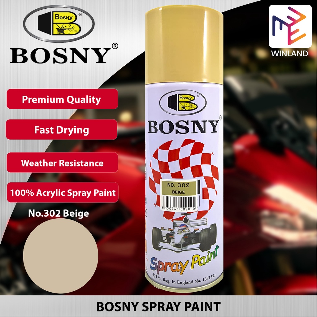Bosny 100 Acrylic Spray Paint Beige No.302 *WINLAND* Shopee Philippines