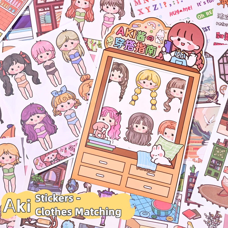 Variety Wardrobe Stickers Girl Heart Children Little Girls Dress Up