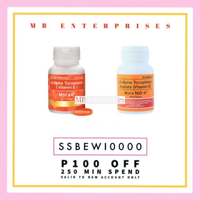 Myra E 400 Iu 300 Iu 30 Soft Gel Capsules Shopee Philippines