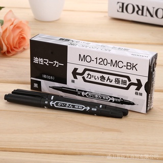【COD & Ready Stock】Paint Marker Waterproof Paint Marker Pen Drawing Mark Pen ((Buy All 10 Pens Get 5 Free) Boxed Small Double-Headed Marker Pen Black Color Student Drawing Stroke Line Office Water Oily