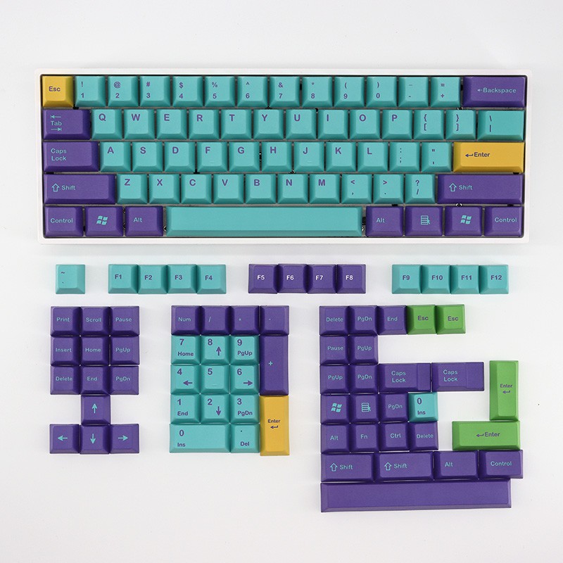 GMK Skeletor Cherry Profile PBT Keycaps 130 Keys DYE-SUB Keycaps for ...