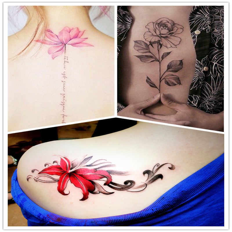 Waterproof Big Tattoo Sticker Flowerbow Temporary Tattoo Shopee Philippines