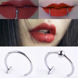 HW Fashion Simple Personality Titanium Steel Lip Clip Nose Ring Women Man Body Jewelry Accessories