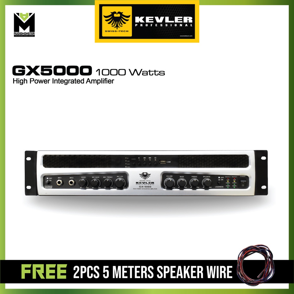 Kevler Gx 5000 Integrated Power Videoke Amplifier 1000w X 2 With Bluetooth Original Shopee Philippines