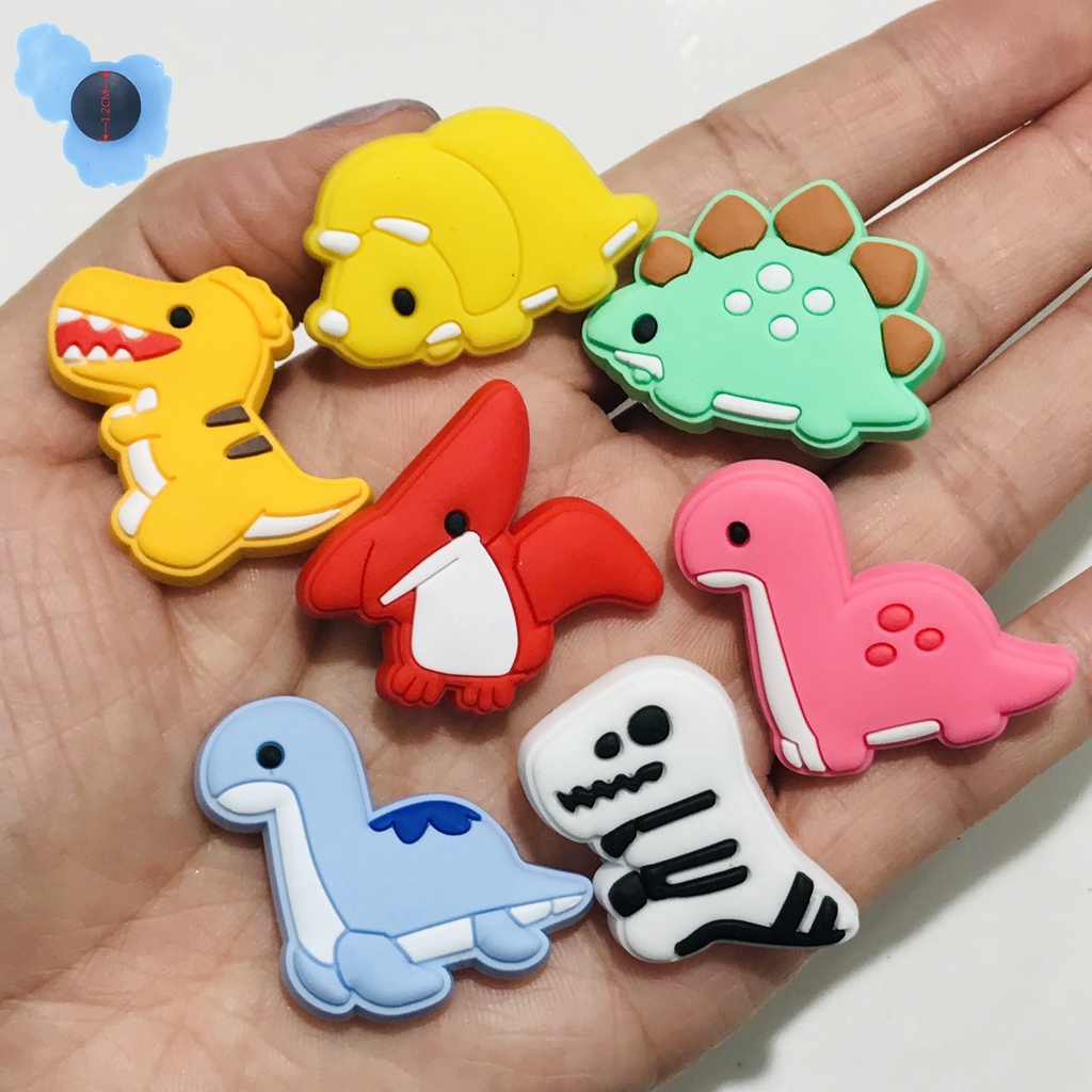 Cartoon Dino Series Croc Accessories Charms Dinosaur Jibits For Croc Bae Clog Shoes Pins