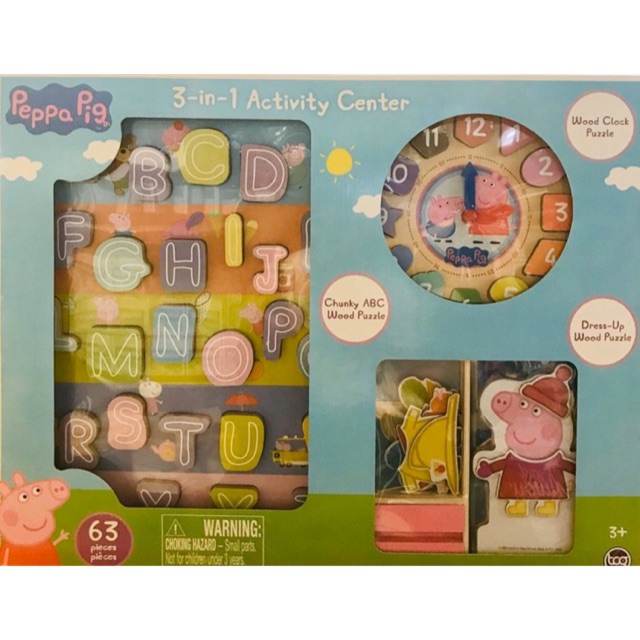 peppa pig wooden clock