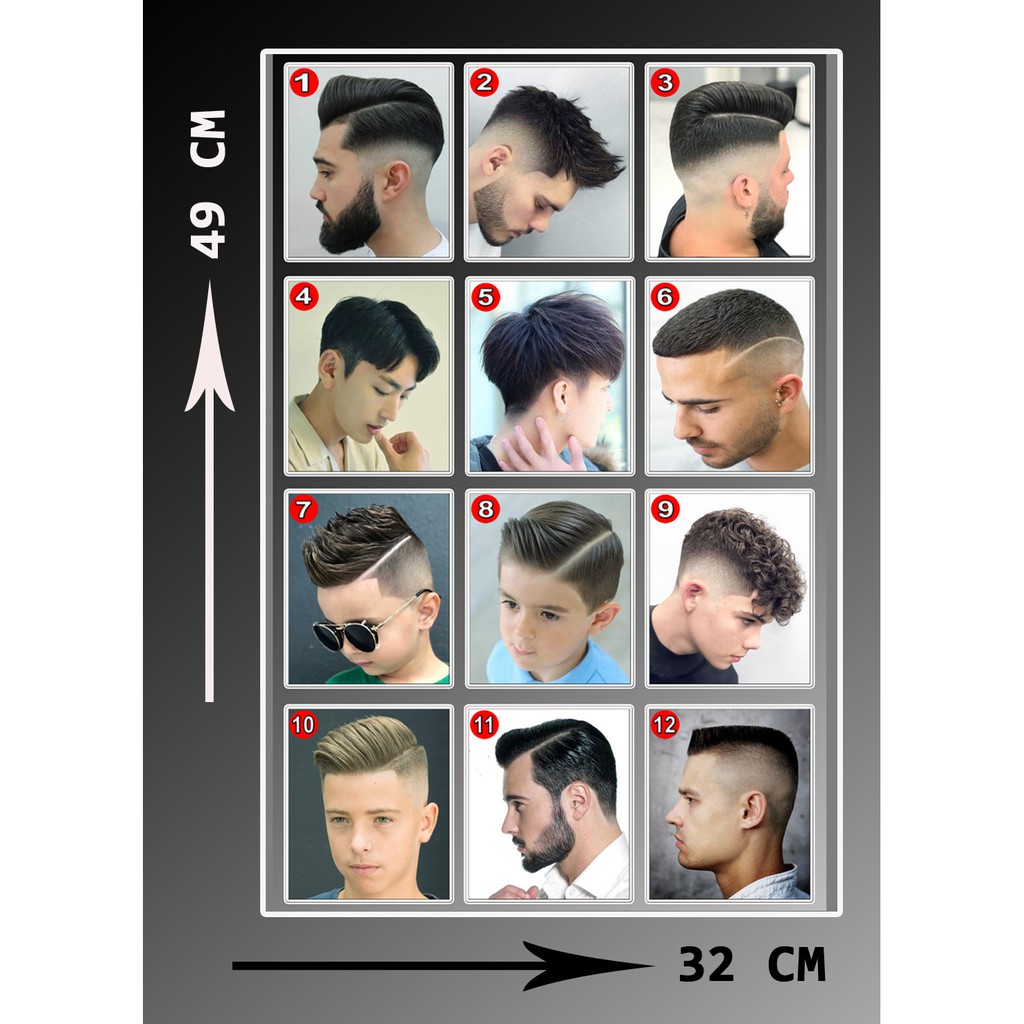 Mens and Kids Hair Style 49x32cm High Resolution Art Carton Barbershop  Poster for Wall Decor | Shopee Philippines