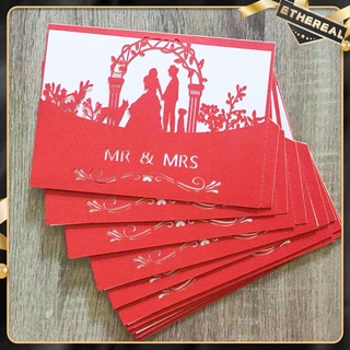 10pcs Vertical Laser Cut Invitations Cards Kits for Wedding  Wedding Anniversary #5