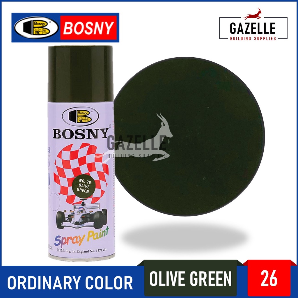 Bosny Ordinary Color Acrylic Spray Paint 26 Olive Green Shopee
