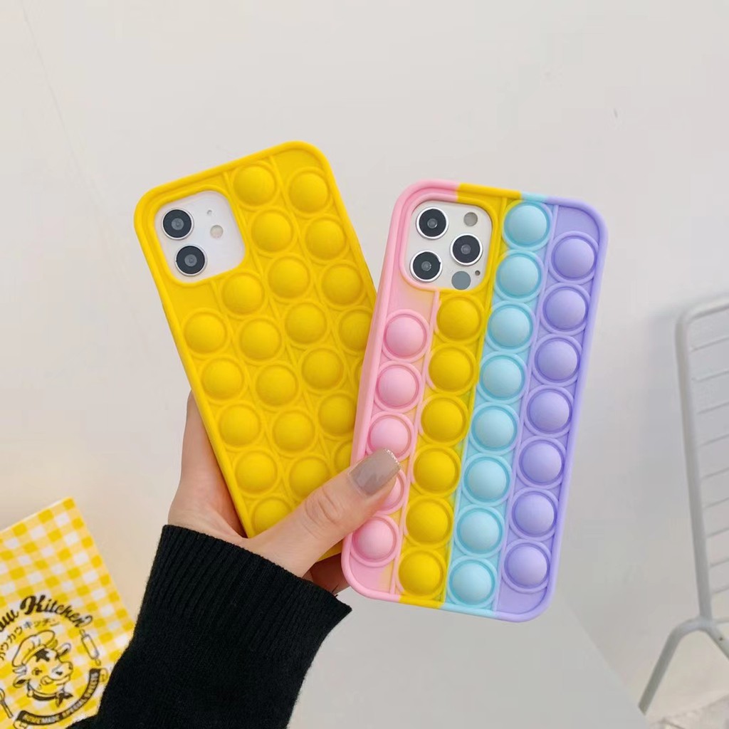 Pop It Push Bubble Phone Case Stress Relief Fidget Toy For Iphone 12 Pro Mini 11 Xs Max Xr 7 8 Plus Shopee Philippines