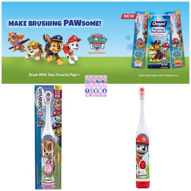 paw patrol spin brush