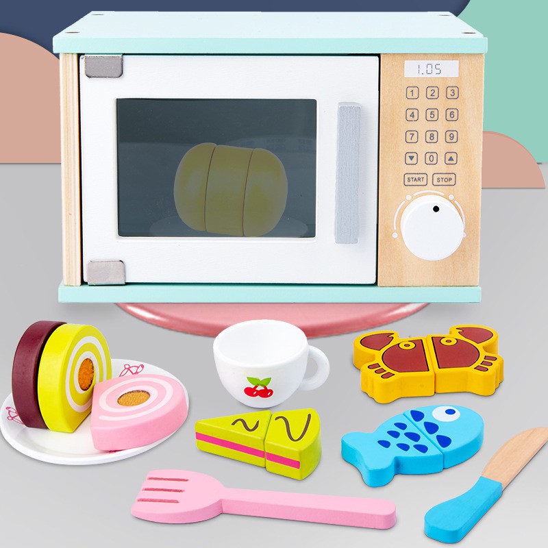 kids wooden microwave