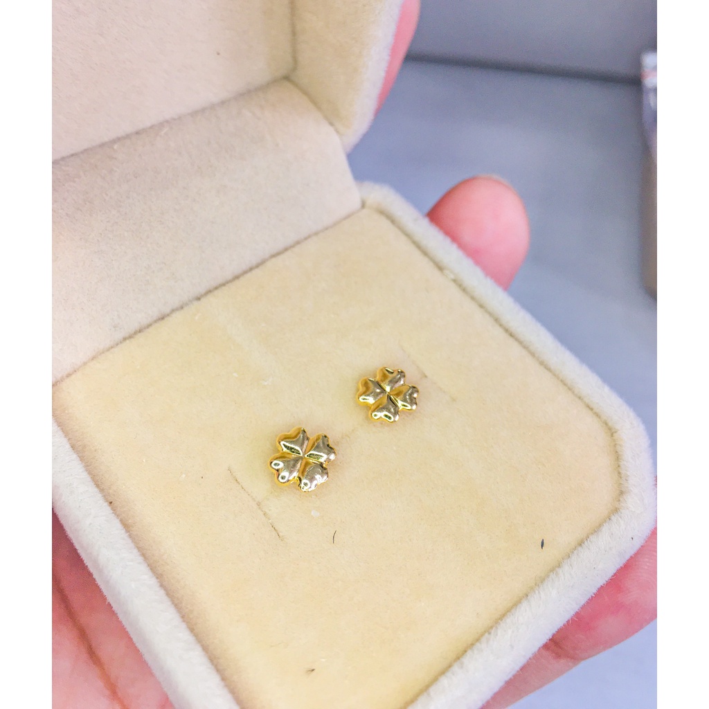 Stud Earrings - 18k Saudi Gold Earrings (Pawnable) | Shopee Philippines