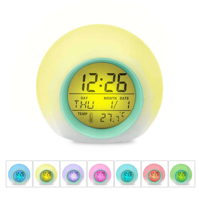 Kids Alarm Clock, Wake up Easy Setting Digital Clock for Boys Girls, 7
