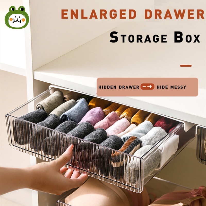 Acrylic Under Desk Drawer Organizers SelfAdhesive Table Bins Container